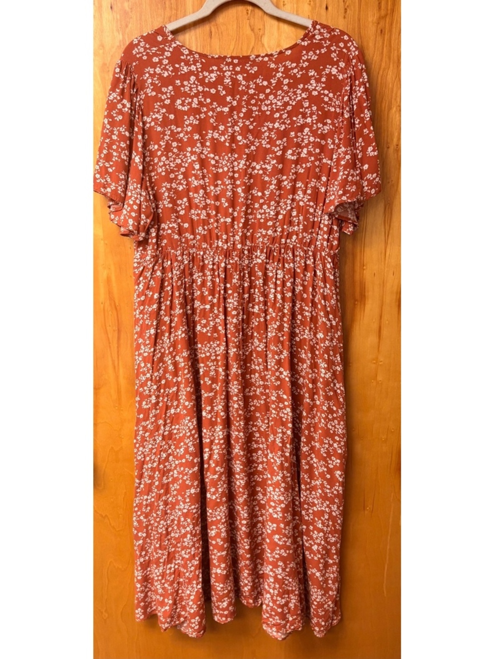 Bloomchic Rust Floral Midi Dress Size US 14-16 - Picture 3 of 11